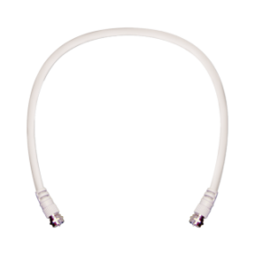 Jumper Coaxial con Cable Tipo RG-6 en Color Blanco de 60.96 centímetros de Longitud y Conectores F Macho en Ambos Extremos. 75 Ohm de Impedancia.