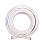 Jumper Coaxial con Cable Tipo RG-6 en Color Blanco de 6.09 Metros de Longitud y Conectores F Macho en Ambos Extremos. 75 Ohm de Impedancia.