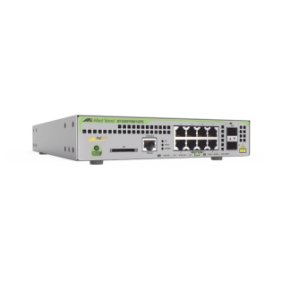 Switch PoE+ Administrable CentreCOM GS970M, Capa 3 de 8 Puertos 10/100/1000 Mbps + 2 SFP Gigabit, 124 W