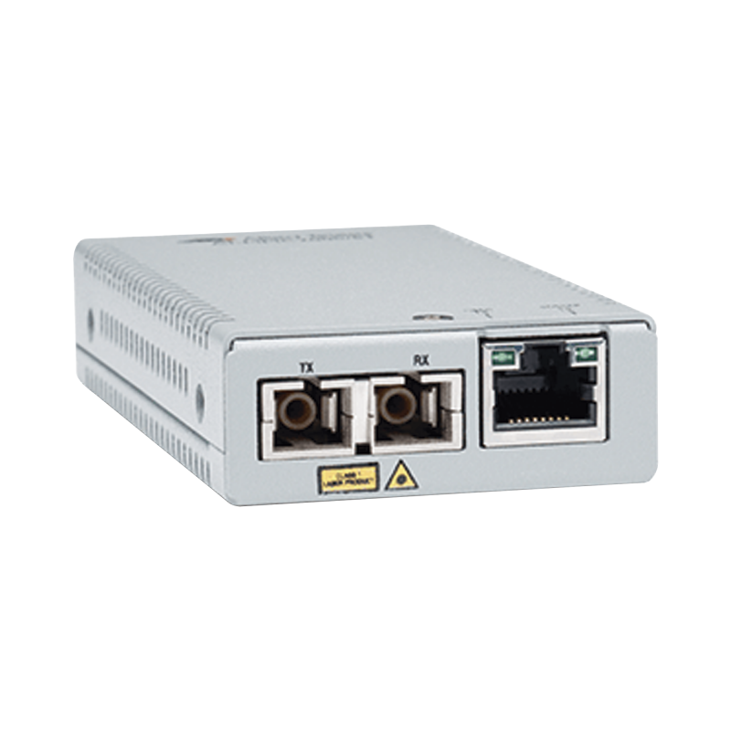 Convertidor de medios Gigabit Ethernet a fibra óptica, conector SC, multimodo (MMF), distancia de 220 hasta 500 m, con fuente