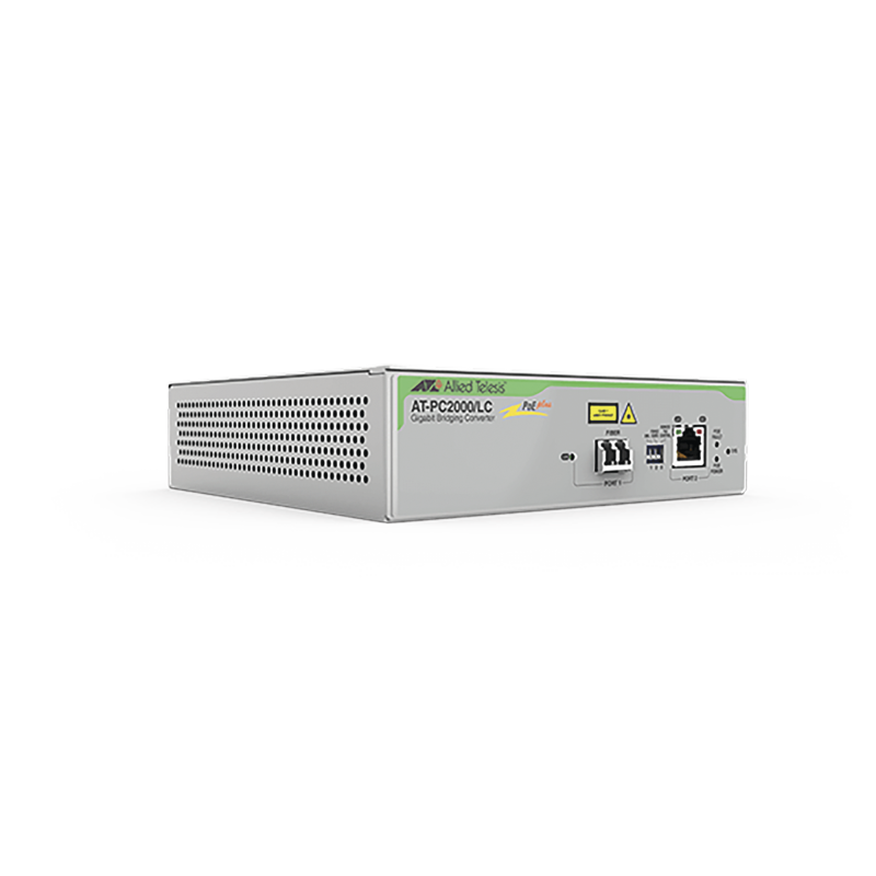 Convertidor de medios Gigabit Ethernet PoE+ a fibra óptica, conector LC, multimodo (MMF), distancia hasta 550 m