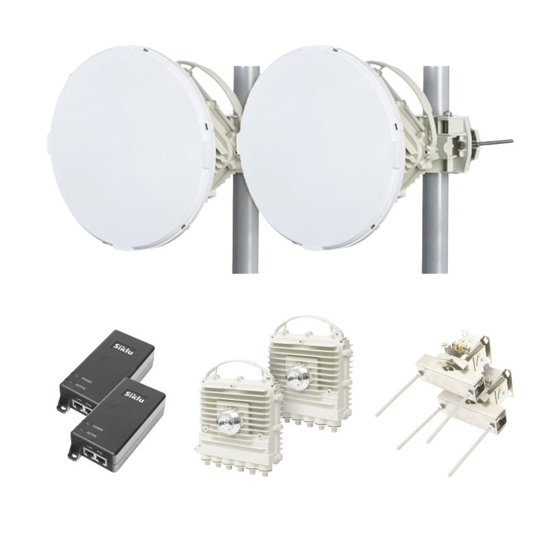 Enlace a la velocidad de la fibra, 70/80 Ghz Banda libre / Sin Interferencia / Capacidad inicial 1 Gbps (Requiere licencia para desbloquear 2 Gbps)