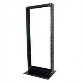 Rack de 2 Postes, Estándar 19", 24 Unidades, Fabricado en Acero, Base "L" para Anclar a Piso.