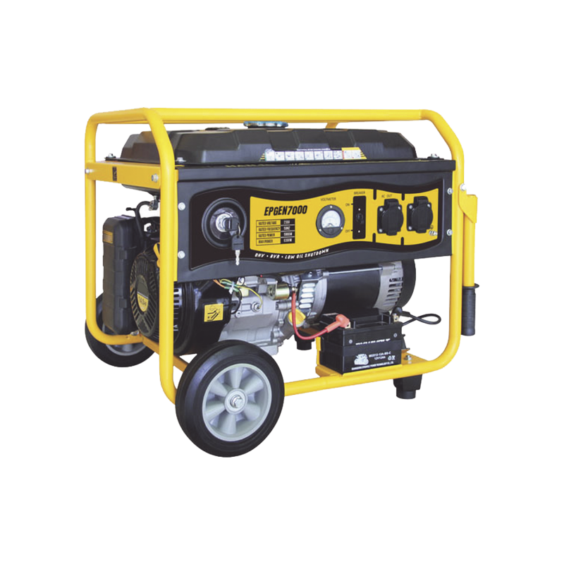 Generador a Gasolina / Planta de Emergencia con Encendido Automático, 6.5KW, 220Vac 2 Fases, Jaula con Ruedas para Fácil Traslado 