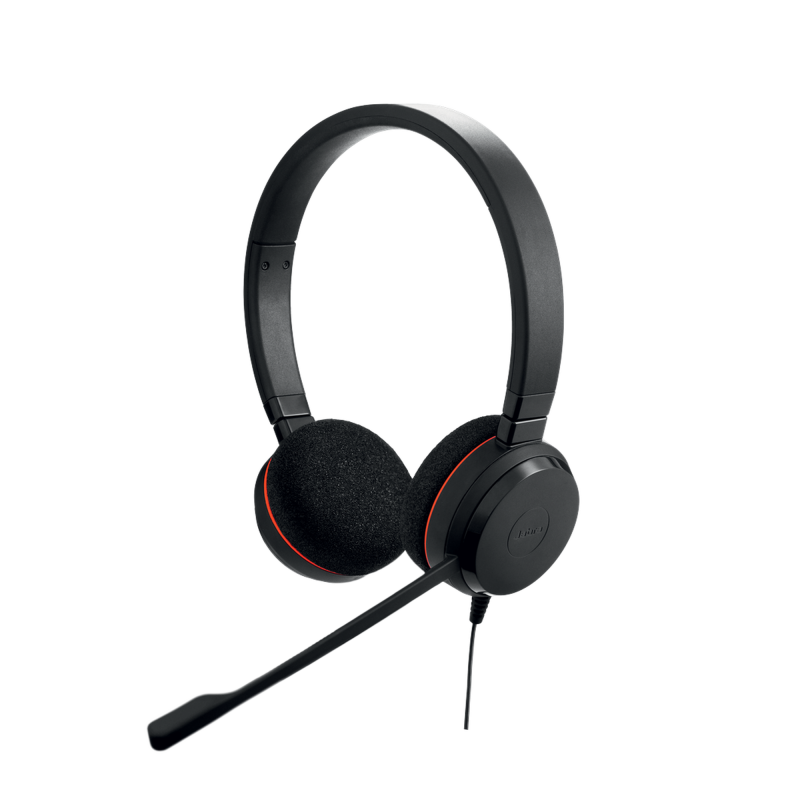 Jabra Evolve 20 Duo con conexión USB, micrófono con cancelación de ruido de última generación, configuración Plug and Play, Certificación Microsoft Teams (4999-823-109)