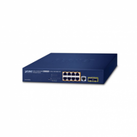 Switch Administrable Capa 2 de 8 Puertos PoE 802.3af/at Gigabit 140 W Max, 2 Puertos SFP, Modo Extendido Hasta 250