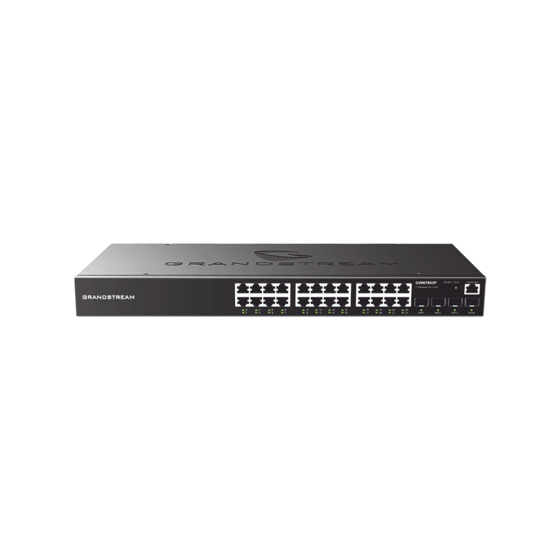 Switch Gigabit PoE+ Administrable / 24 puertos 10/100/1000 Mbps + 4 Puertos SFP Uplink / Hasta 360W / Compatible con GWN Cloud.