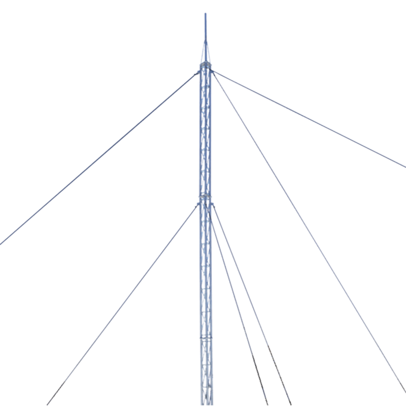 Kit de Torre Arriostrada de Techo de 15 m con Tramo STZ30 Galvanizado Electrolítico (No incluye