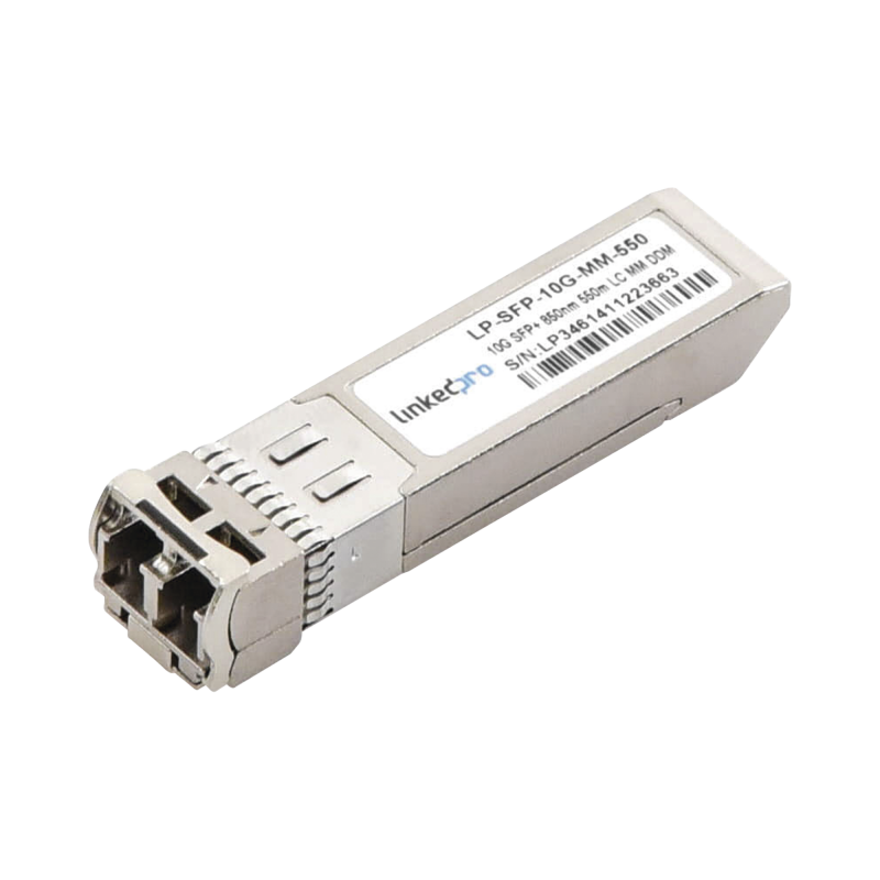 Transceptor Óptico SFP+ (Mini-Gbic) / Multimodo 850 nm / 10 Gbps / 10GBASE-SR / Conectores LC/UPC Dúplex / DDM / Hasta 550 m 