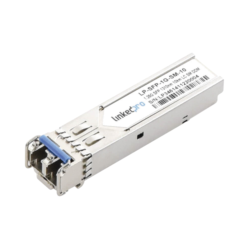 Transceptor Óptico SFP (Mini-Gbic) / Monomodo 1310 nm / 1.25 Gbps / 1000BASE-LX / Conectores LC/UPC Dúplex / DDM / Hasta 10 km 