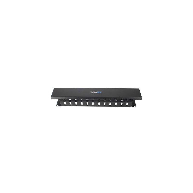 Organizador de Cables Horizontal de 2U para Rack de 19" con Cubierta Metálica