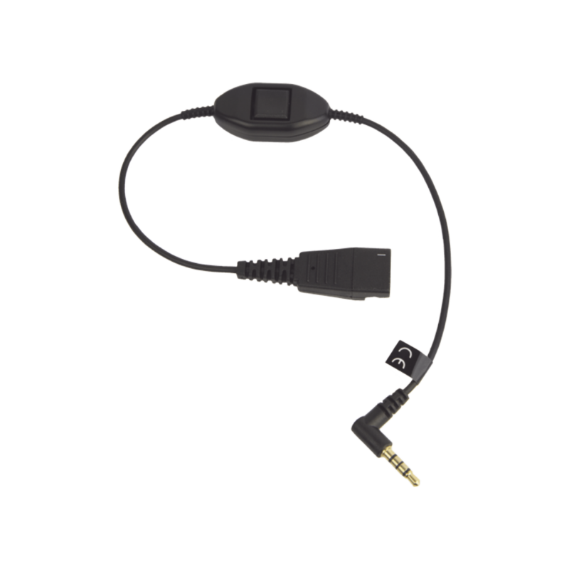 Jabra Cord QD a conector de 3.5 mm con Push-to-Talk para teléfonos celulares smartphones (8800-00-103) 