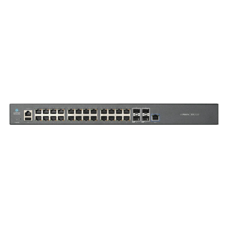 Switch cnMatrix EX2028 capa 3 de 28 puertos (24 Ethernet Gigabit, 4 SFP+) administración desde la Nube (MX-EX2028XXA-U)