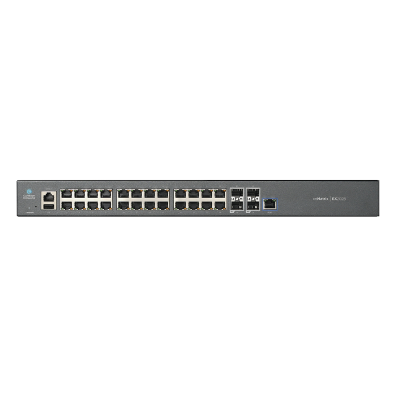 Switch cnMatrix EX2028 capa 3 de 28 puertos (24 Ethernet Gigabit, 4 SFP+) administración desde la Nube