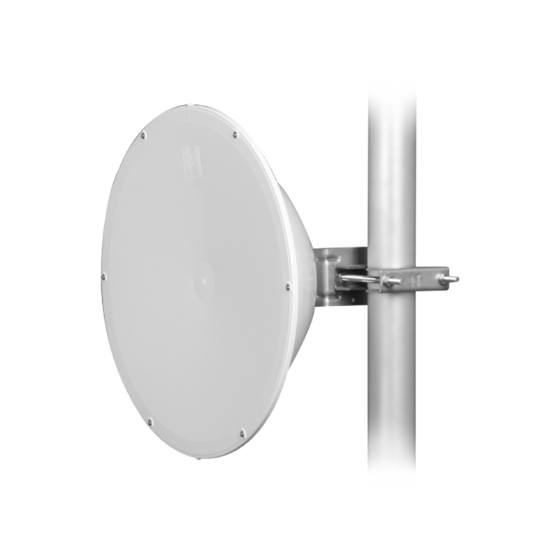 Antena direccional de Alto Rendimiento/ Parábola profunda para mayor aislamiento al ruido / 24.5 dBi / (4.9 - 6.4 GHz) /
