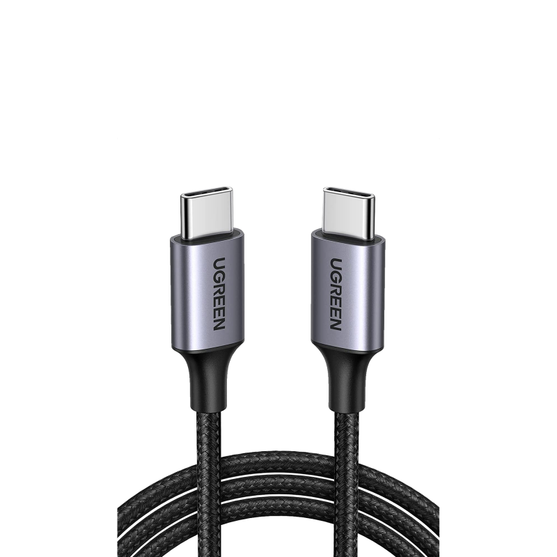 Cable USB C a USB C / 2 Metros  / Carcasa de Aluminio / Nylon Trenzado / Transferencia de Datos Hasta 480 Mbps / Soporta Carga