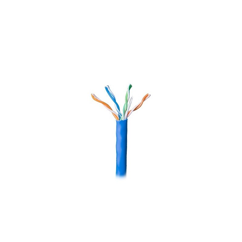 Bobina de 305 Metros Cable Par Trenzado Nivel 5 (CAT 5e) / CMR / Color Azul / 4 Pares de Conductores Sólidos de Cobre AWG 24 / Para Aplicaciones de CCTV, Redes de datos, IP Megapixel, Control RS485