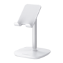 Soporte para Telefono Celular & Tablet / Ajustable de 5° a 45° / Base Antideslizante / Proteccion de Silicona / ABS / Amplia Compatibilidad con dispositivos de 4'' a 7.9'' / Color Blanco