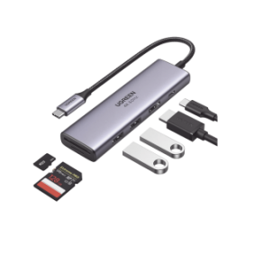 HUB USB-C Multifuncional   a  HDMI 4K@60Hz / HDCP2.2 / HDR10/3D / 2 Puertos USB3.0 / Lector de Tarjetas SD+TF (Uso Simultáneo)