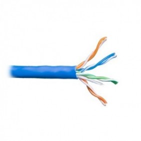 Bobina de cable de 305 metros, UTP Cat5e,de color azul, UL, CM, probado a 350 Mhz, para