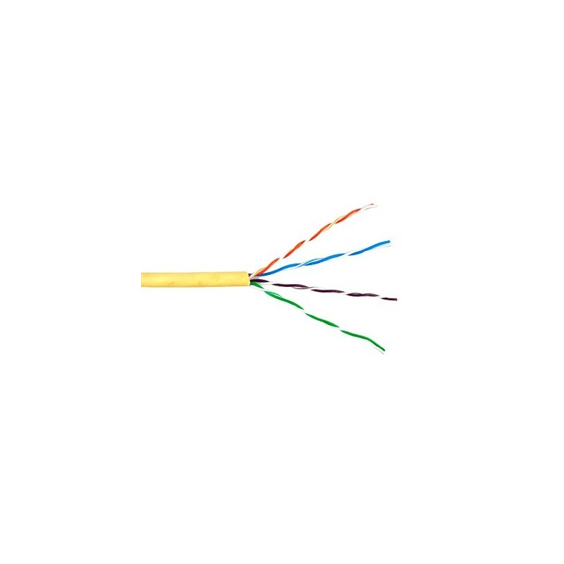 Bobina de Cable de 305 Metros UTP Cat6 Riser / Color Amarillo / UL, CMR, Probado a 350 Mhz / Para Aplicaciones de CCTV, Redes de Datos, IP megapixel, Control RS485