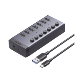 HUB de 7 Puertos USB 3.0  / 4 puertos de Carga Inteligente / Interruptor Individual / Indicadores LED / USB 3.0 a 5Gbps / 1