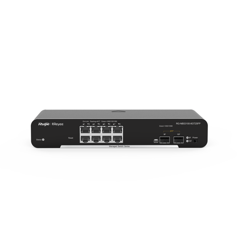 Switch Administrable PoE Capa 2, con 8 puertos Gigabit PoE 802.3af/at + 2 SFP para fibra 1Gb, gestión gratuita desde la nube, 125w