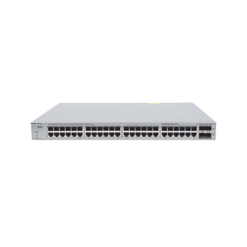 Switch Administrable PoE Capa 2+ Plus, con 48 puertos Gigabit PoE 802.3af/at + 4 SFP+ para fibra 10Gb, gestión gratuita desde la nube, 370w