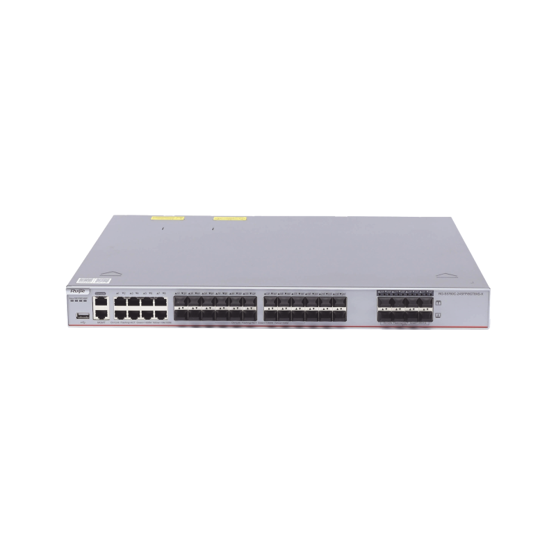 Switch Core Administrable Capa 3 con 8 puertos Gigabit, 24 SFP y 8 SFP+ Combo para fibra 10Gb, gestión gratuita desde la nube.