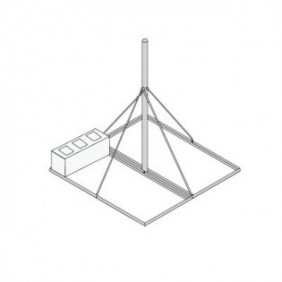 Base No Penetrante Base de 0.9 x 0.9 m con Mástil de 1.5 m x 2" diam. Ced.30 para Instalación de Antenas (HOT-DIP).