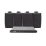 KIT de Amplificador de Audio 120W para Rack | 4 Altavoces de Pared color Negro 2.5W - 20W | Sistema 70/100V