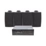 KIT de Amplificador de 120W para Escritorio | 4 Altavoces de Pared color Negro 2.5W - 20W | Sistema 70/100V