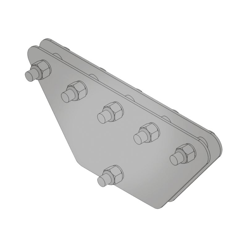 Placas igualadoras con tornillería y separadores, para 5 retenidas. Galvanizado en inmersión (20x20x50