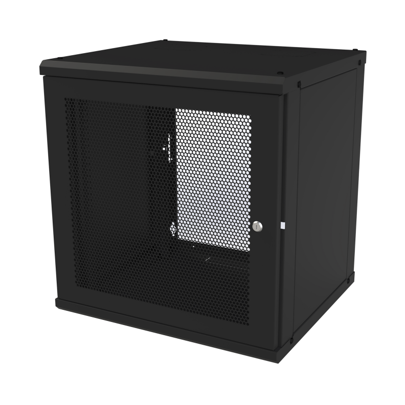 Gabinete de Pared Fijo, Puerta Perforada, Rack 19in,  de 12 Unidades de Rack