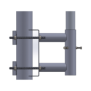 Adaptador para Colocar Mástil (tubo) a Poste recto.
