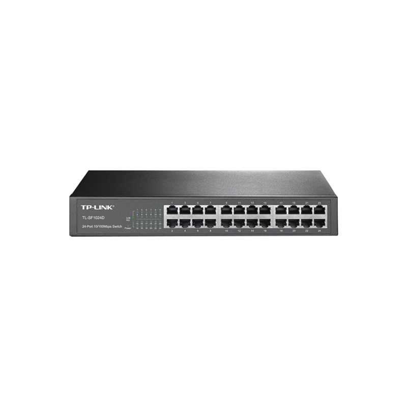 Switch no administrable de 24 puertos 10/100 Mbps para escritorio/rack