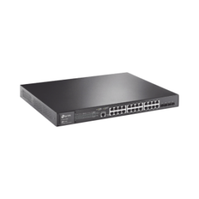 Switch PoE+ JetStream SDN Administrable 28 puertos 10/100/1000 Mbps + 4 puertos SFP, 24 puertos PoE, 384W, administración