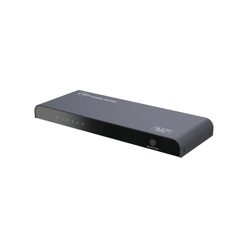 Switch Conmutador HDMI de 5 entradas a 1 salida / 4K @ 60Hz / HDMI 2.0 / HDCP 2.0 / HDMI 3D / Soporta audio estándar, DSD