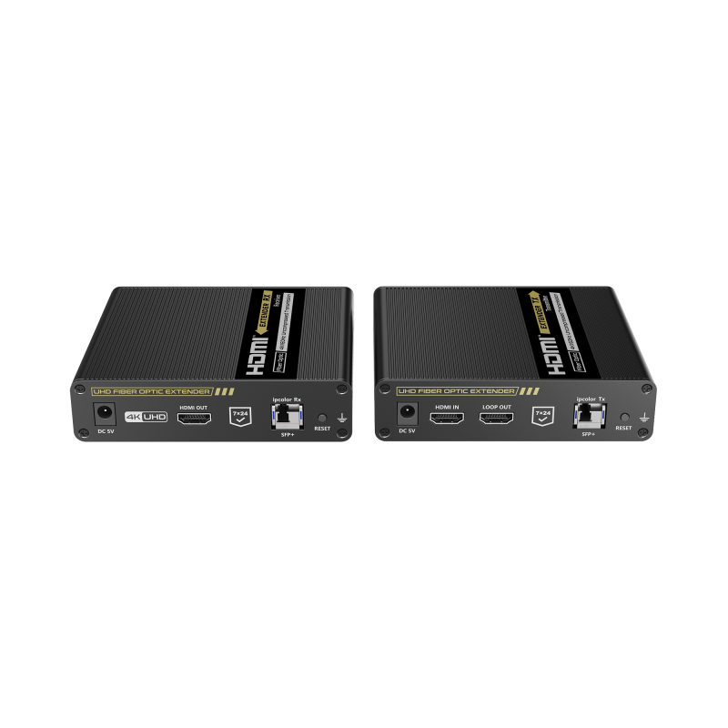 Kit Extensor HDMI por FIBRA ÓPTICA 10G a 40 Km / Resolución 4K@60Hz/ Monomodo (SMF) / IPCOLOR PIXEL / Cero Latencia/ Sin
