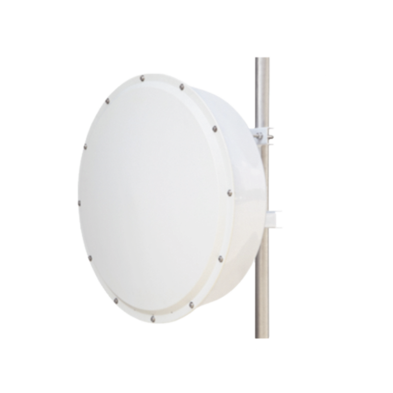 Antena direccional de alta resistencia, Ganancia 30 dBi, (4.9 -6.5 GHz), Plato hondo para mayor inmunidad al ruido, Conectores