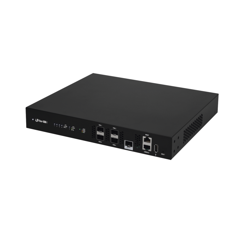 UFiber GPON OLT, Terminal de línea óptica hasta 512 ONUs concurrentes, con 4 puertos SFP GPON + 1 puertos SFP+ 10 G