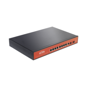 Switch Administrable Capa 2 de 8 puertos 10/100/1000 PoEaf/at + 2 x SFP Gigabit, con respaldo para energía