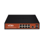  Switch Administrable de 8 puertos Gigabit Ethernet con PoE 802.3 af/at y 24V Pasivo + 2 SFP Gigabit, 150 W