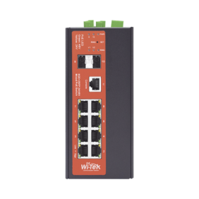 Switch Industrial administrable con 2 puertos PoE bt y 6 puertos Gigabit Ethernet con PoE 802.3af/at y 24V Pasivo + 2 SFP