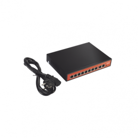 Switch PoE No administrable / PoE de Largo Alcance Hasta 250m / 4 Puertos PoE 10/100Mbps (Puerto 1 Hasta 60W, Puertos 2 al 8 Hasta 30W) + 2 Puertos Gigabit Uplink / Presupuesto 120 W / Plug and Play